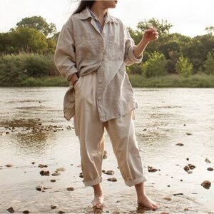 NWT esby apparel lenny workshirt, natural, size XS